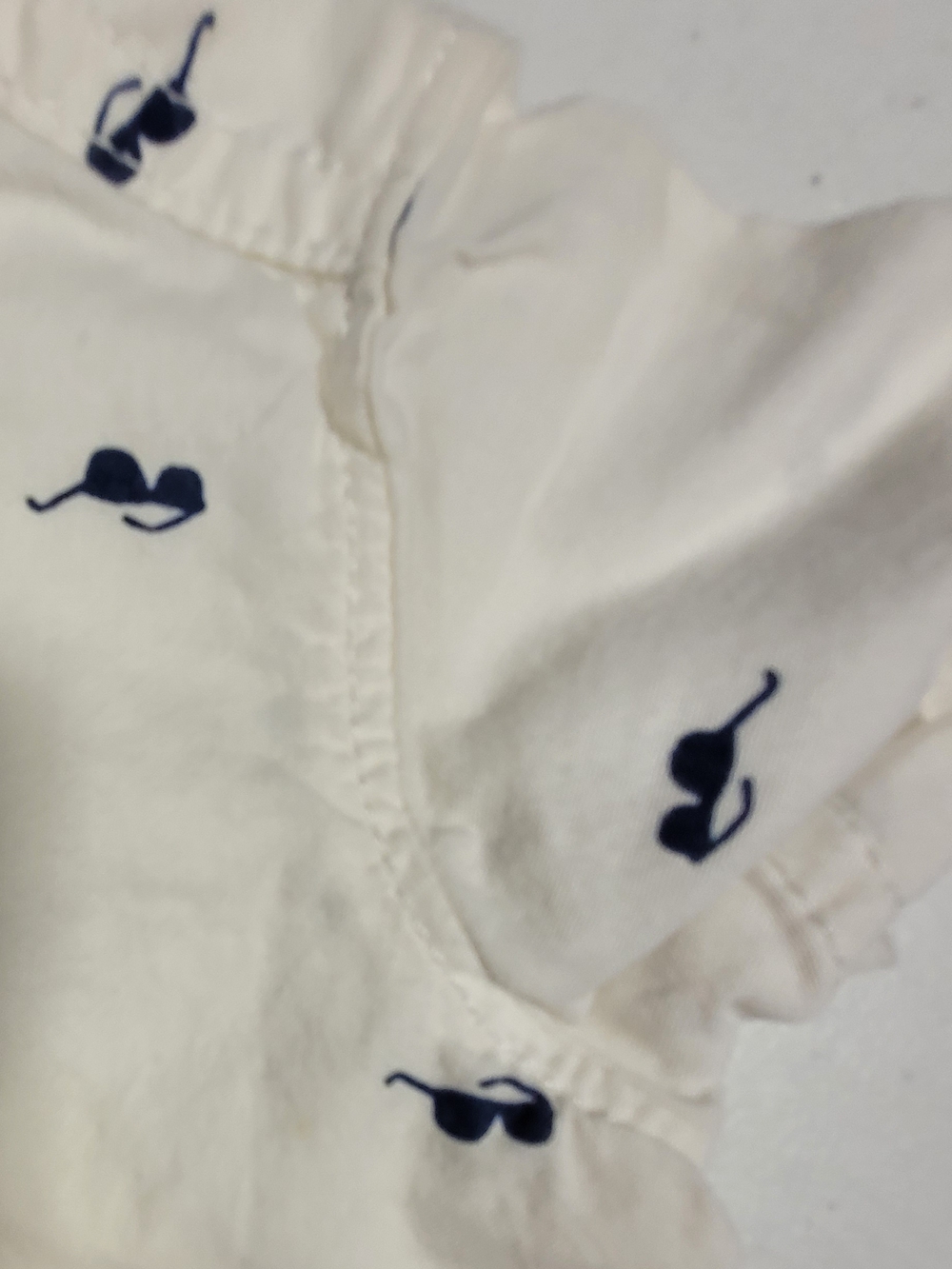 Carter's Cream Short-Sleeve Button-Front Shirt with Navy Sunglasses Print - Picture 3 of 3